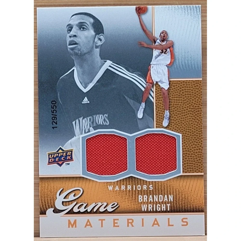 2009-10 UPPER DECK BRANDAN WRIGHT #D/550 GAME MATERIALS WARRIORS
